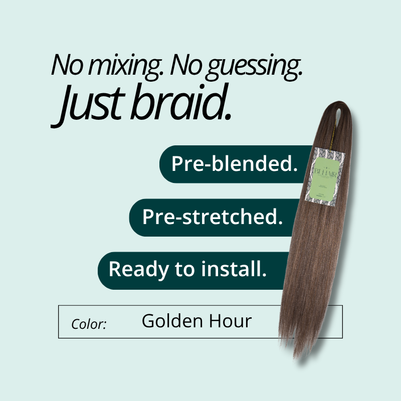 Blhair™ Golden Hour braid hair bundle with sunlit blonde tones for radiant protective hairstyles.